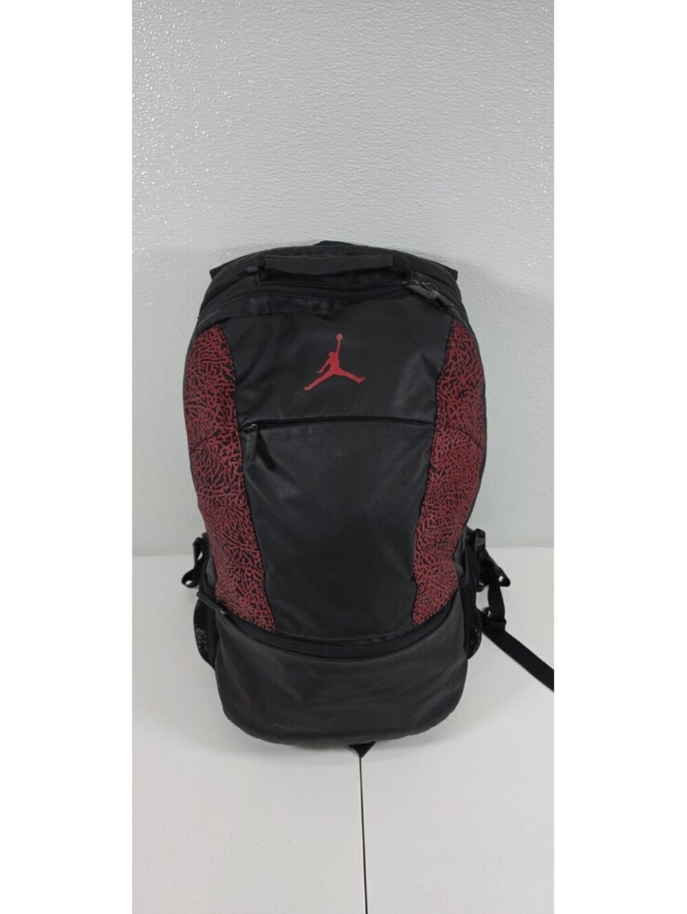 Vintage Air Jordan 3 Elephant Print Black Red Backpack Nike Michael Jordan Bulls